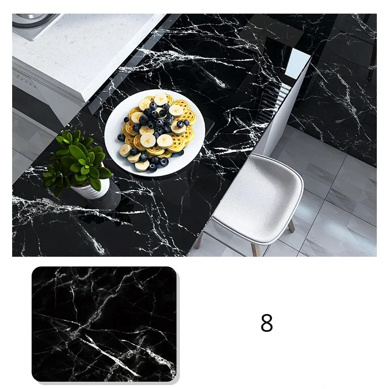 

Oil-Proof Self-Adhesive Kitchen Waterproof Moisture-Proof Wallpaper Countertop Cabinet Renovation Tile Marble Sticker Home Decor