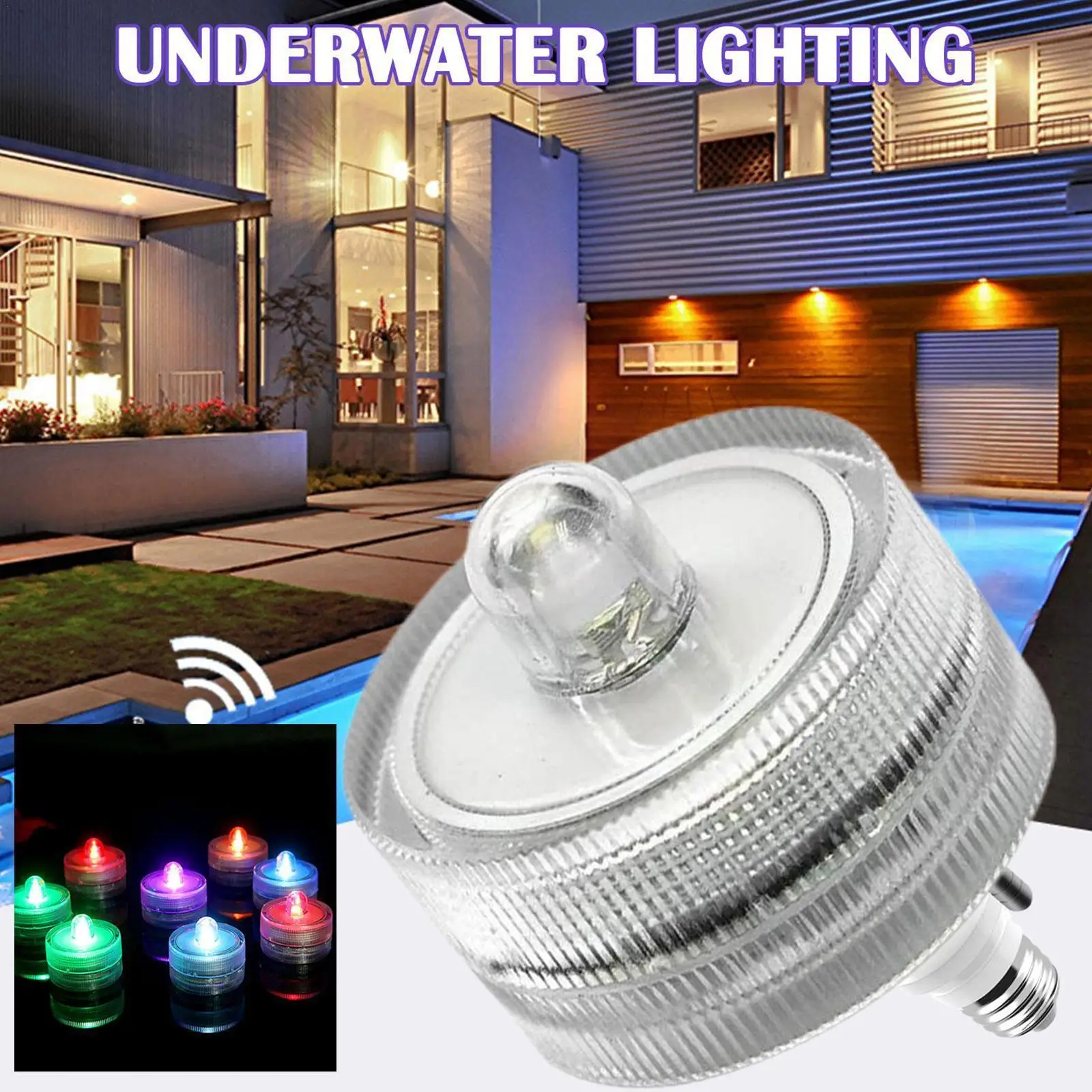 12pcslotWaterproofSubmersibleMiniLedLightsTeaLightUnderwater