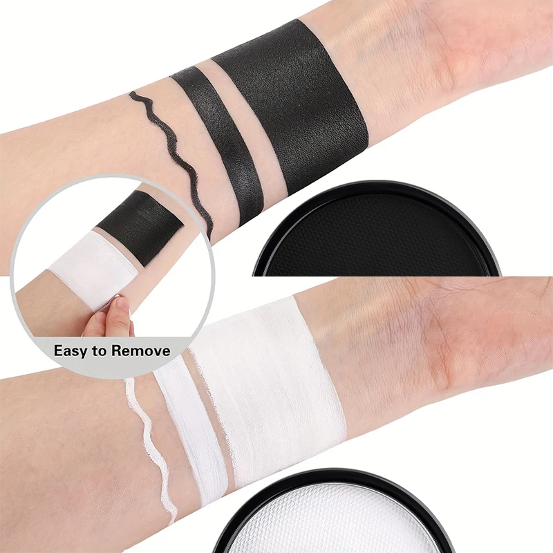 30G Water Solubility Monochromatic Body Paint Black And White Makeup Face Paint Halloween Party Waterproof Makeup Body Painting 6