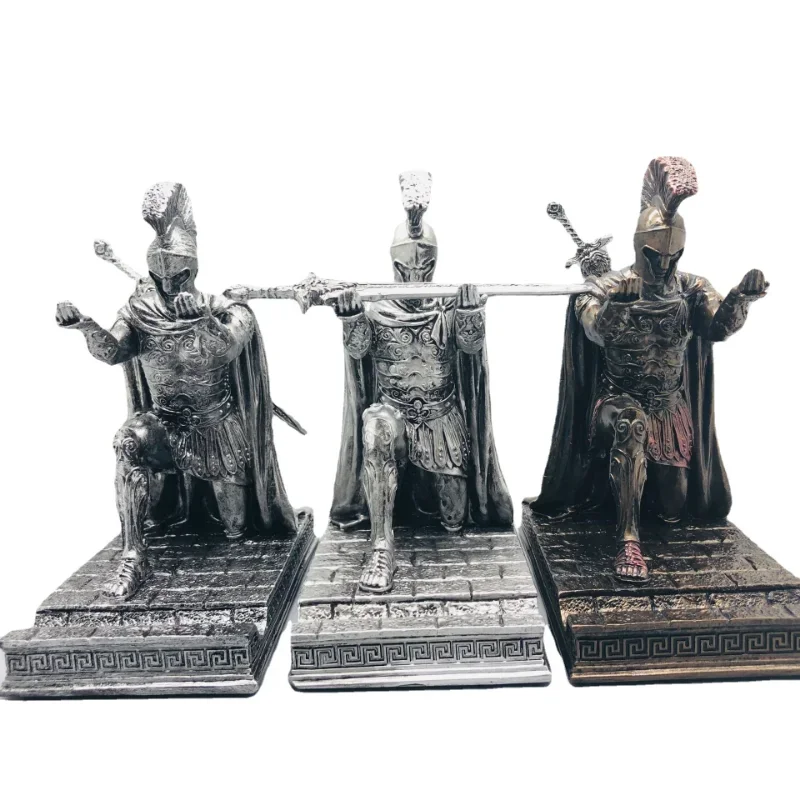 Knight Pen and Phone Holder Executive Soldier Figurine Pencil Stand Office Accessories Desk Organizer