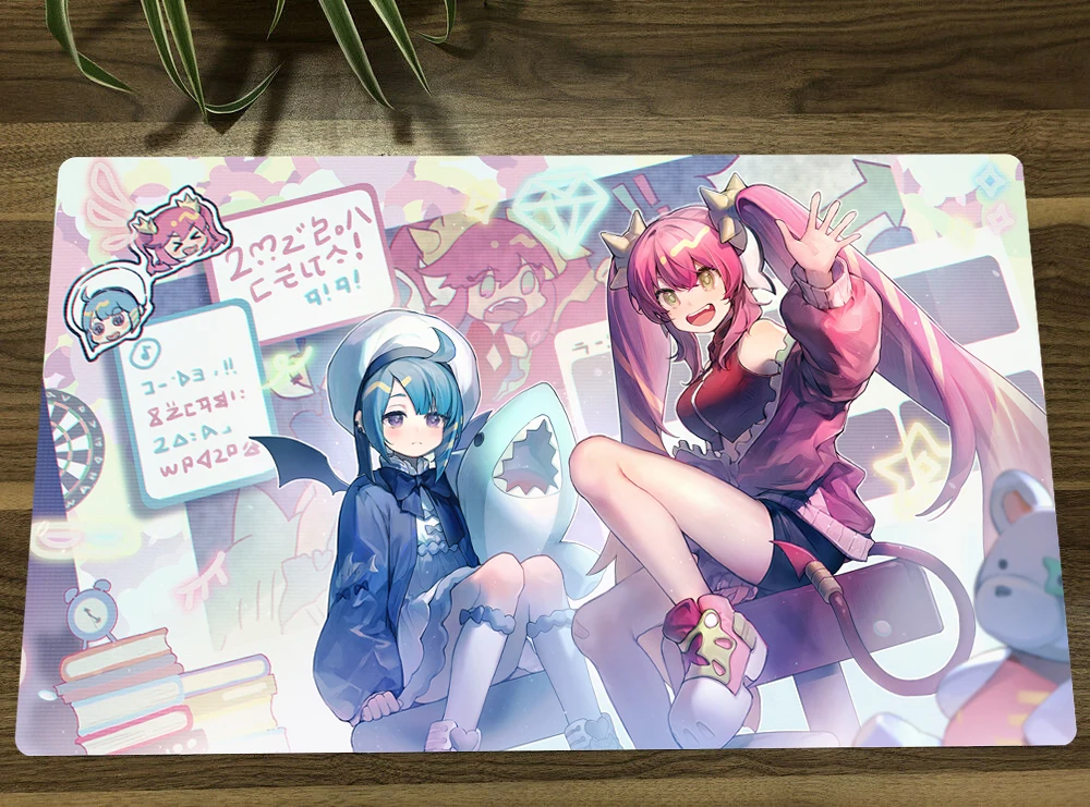 

YuGiOh Girls Live Twin Kisikil & Lilla TCG Mat Trading Card Game Mat CCG Playmat Rubber Mouse Pad Table Desk Play Mat 60x35cm