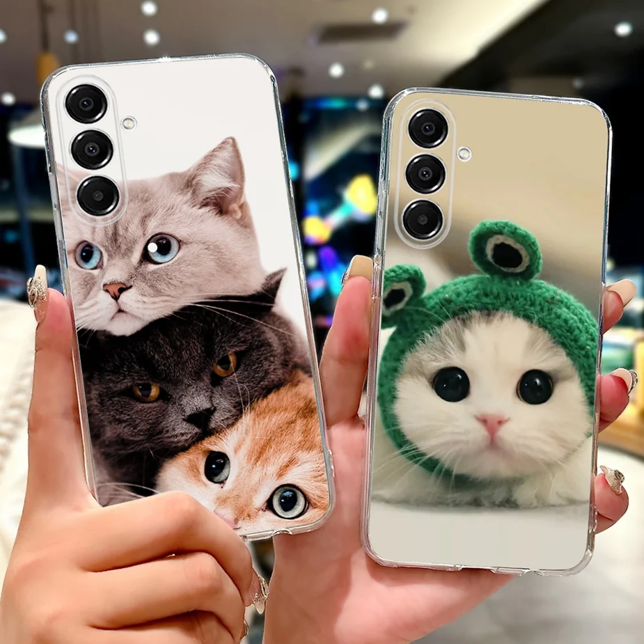 Cute Cat Painted Soft Silicone Phone Case Cover - 6.7