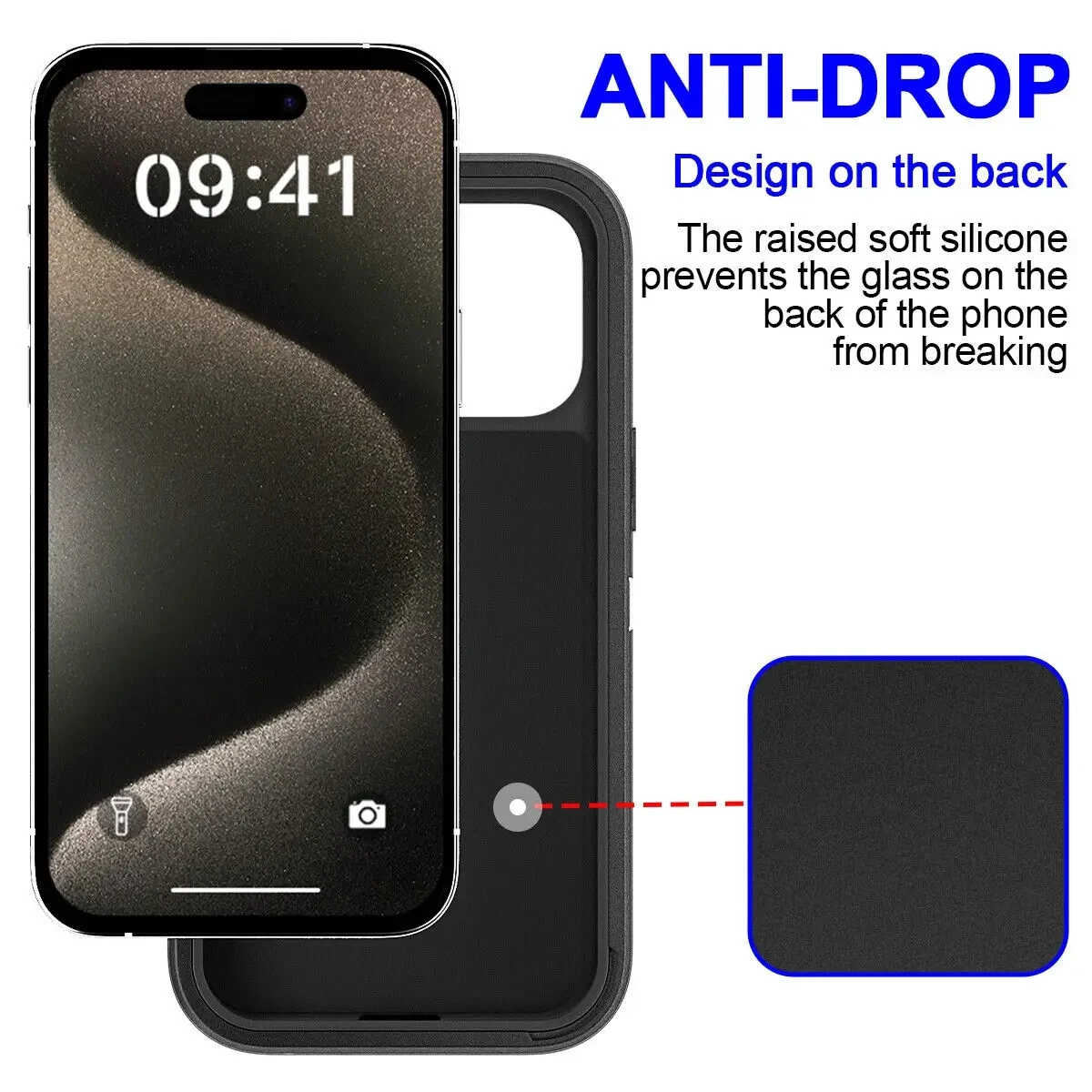 Militärisch robuste, transparente 3-in-1-Schutzhülle für iPhone 17, 14, 15, 16 PLUS, 11, 13, 18 Pro Max, MINI, SE, AIR, 17E, 16E – Detail 8