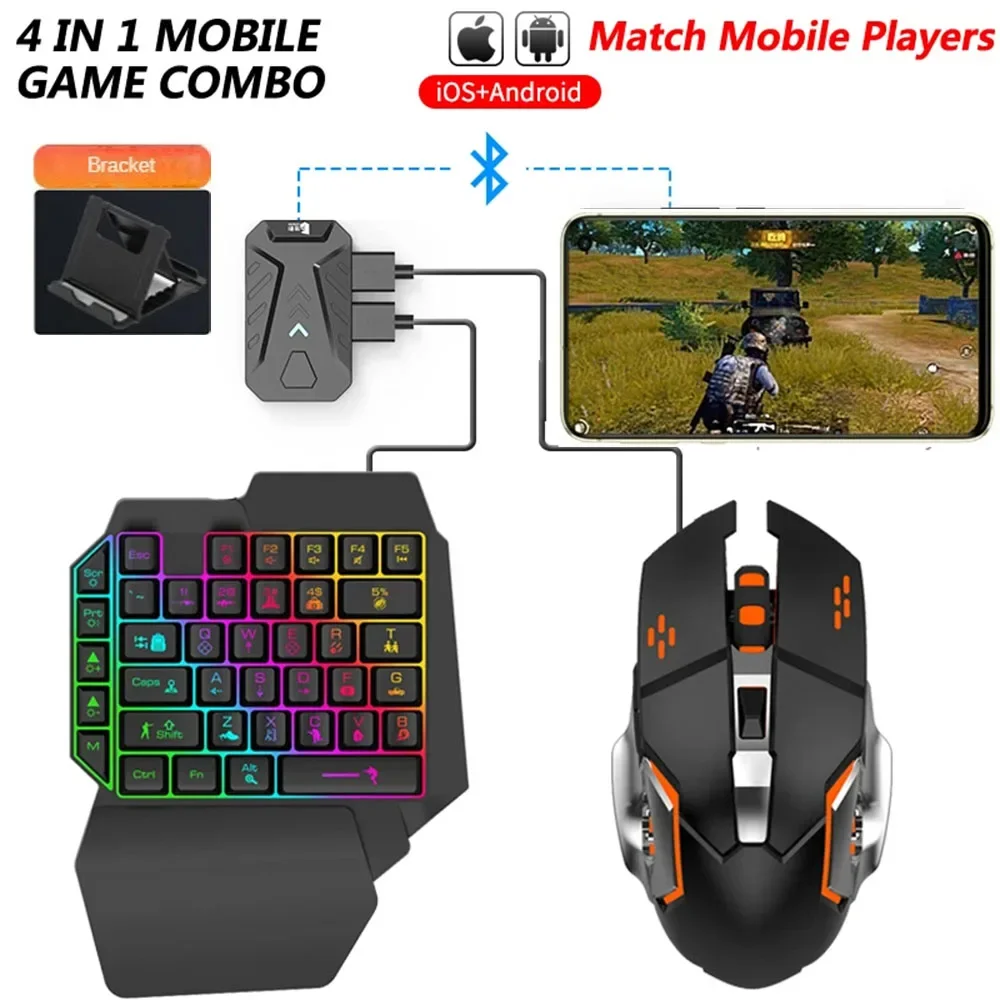 

M1 Pro Mobile Controller Gaming Keyboard Mouse Converter BT V5.0 Programmable Adapter Support IOS Android System