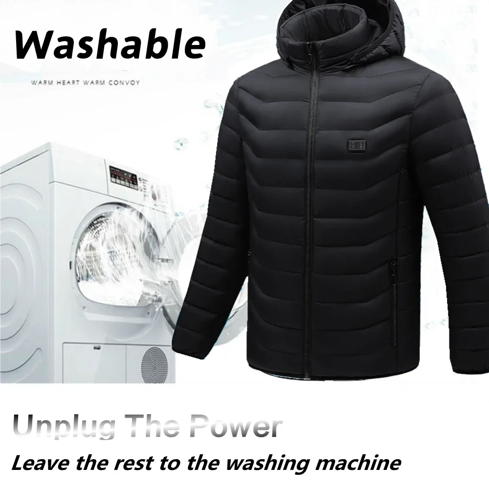 Men 21 Areas Heated Jacket USB Electric Heating Vest for Women Winter Outdoor Warm Thermal Coat Parka Jacket