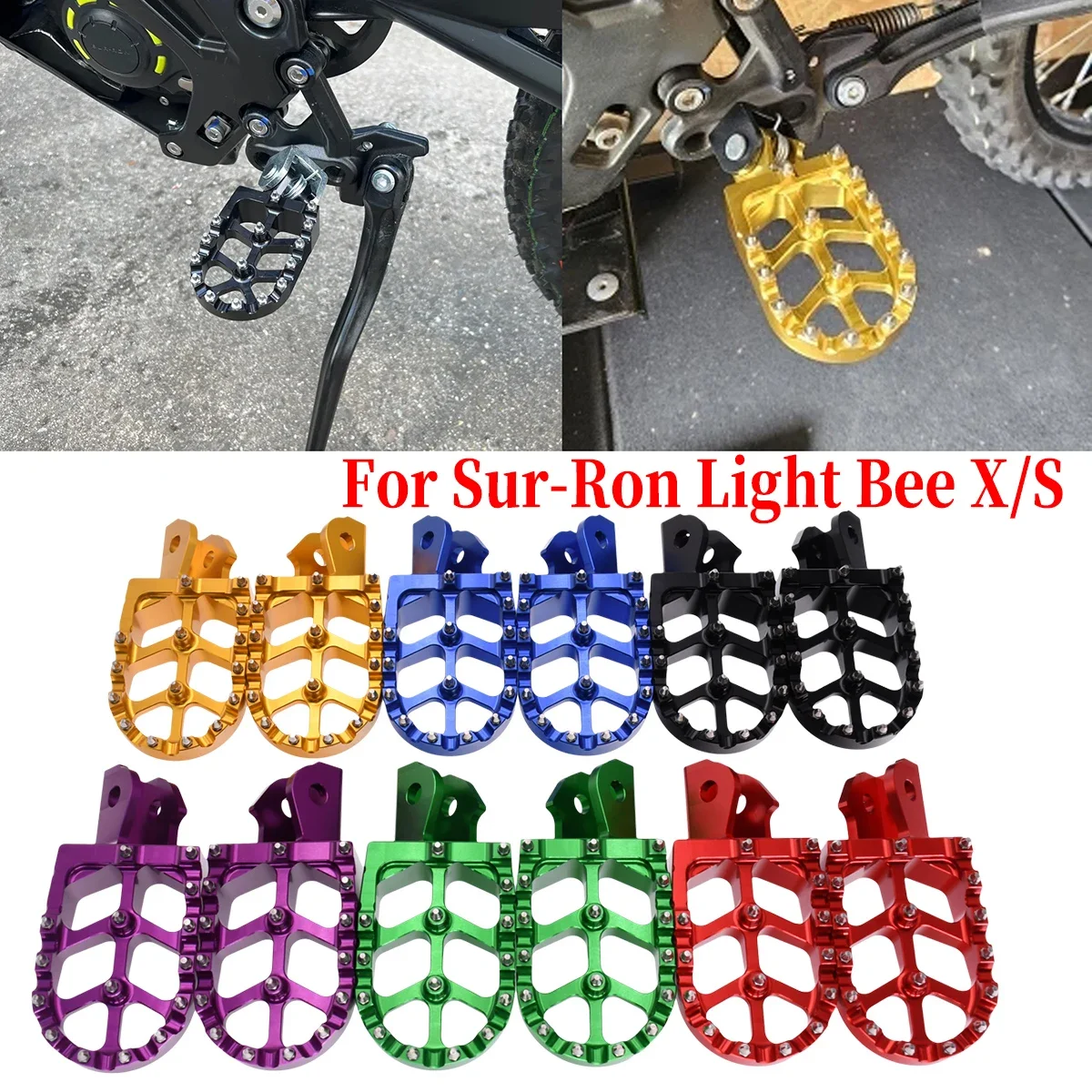 Motorcycle Accessories For Sur-Ron Surron Light Bee X /S CNC Aluminum Foot Pegs Rest Footpegs Electric Motorcycle For Talaria Moto Acessorios