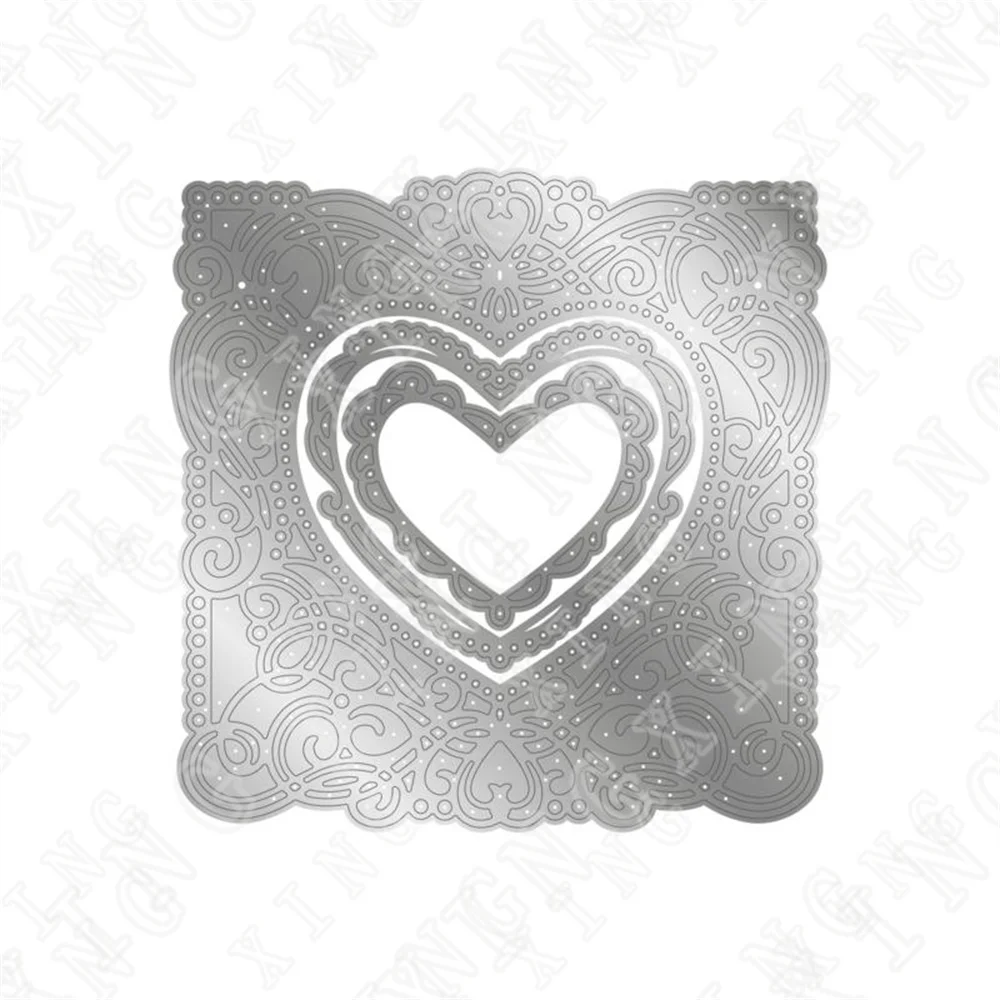 New Arrival Milan Turin Argenta Bergamo Bronte Square Heart Cutting Dies Scrapbook Diary  Decoration Stencil Embossing Template best clear stamps