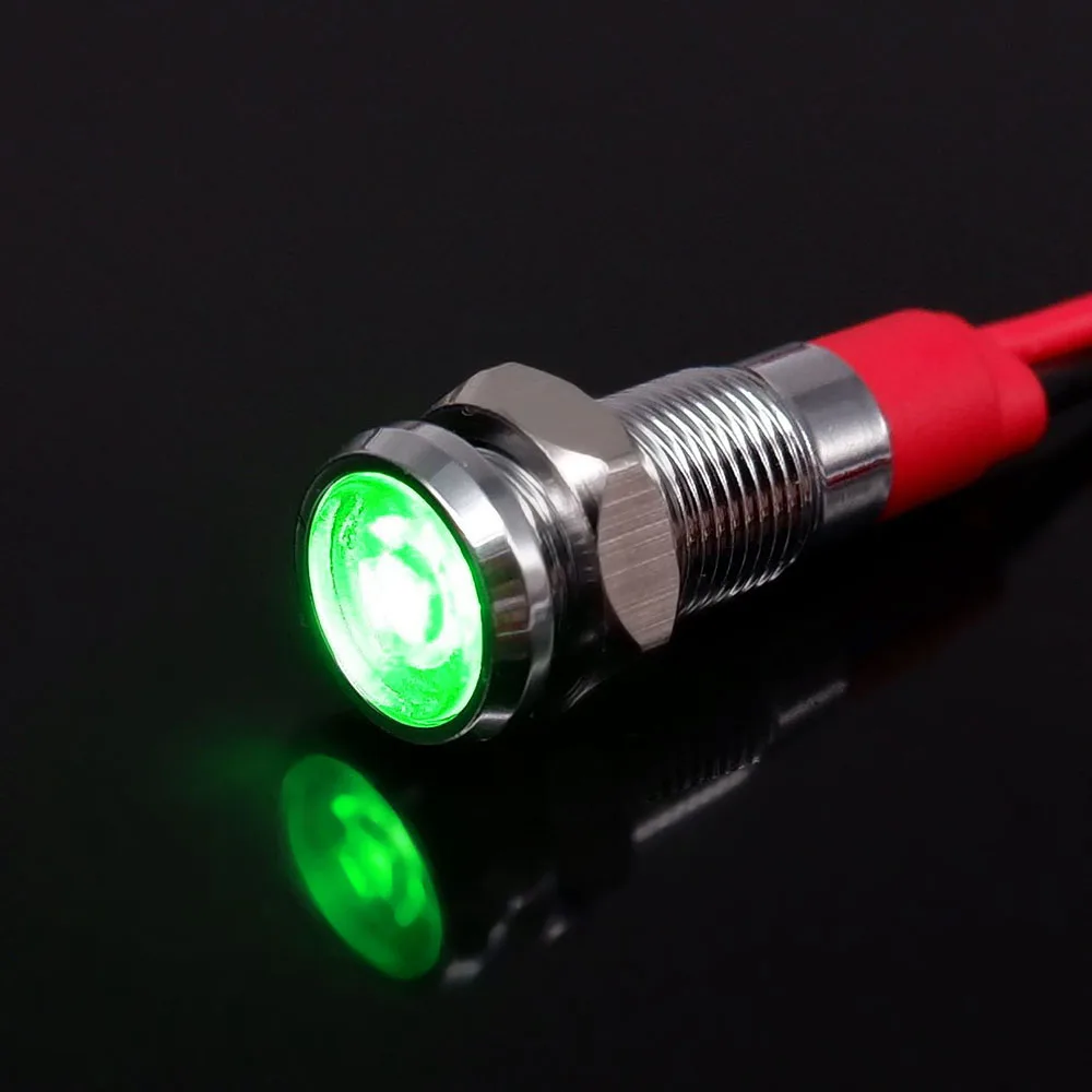 LED Indicator Warning Signal Light 8mm Thread Metal 220V 6V 12V 24V Nice - Foto 12
