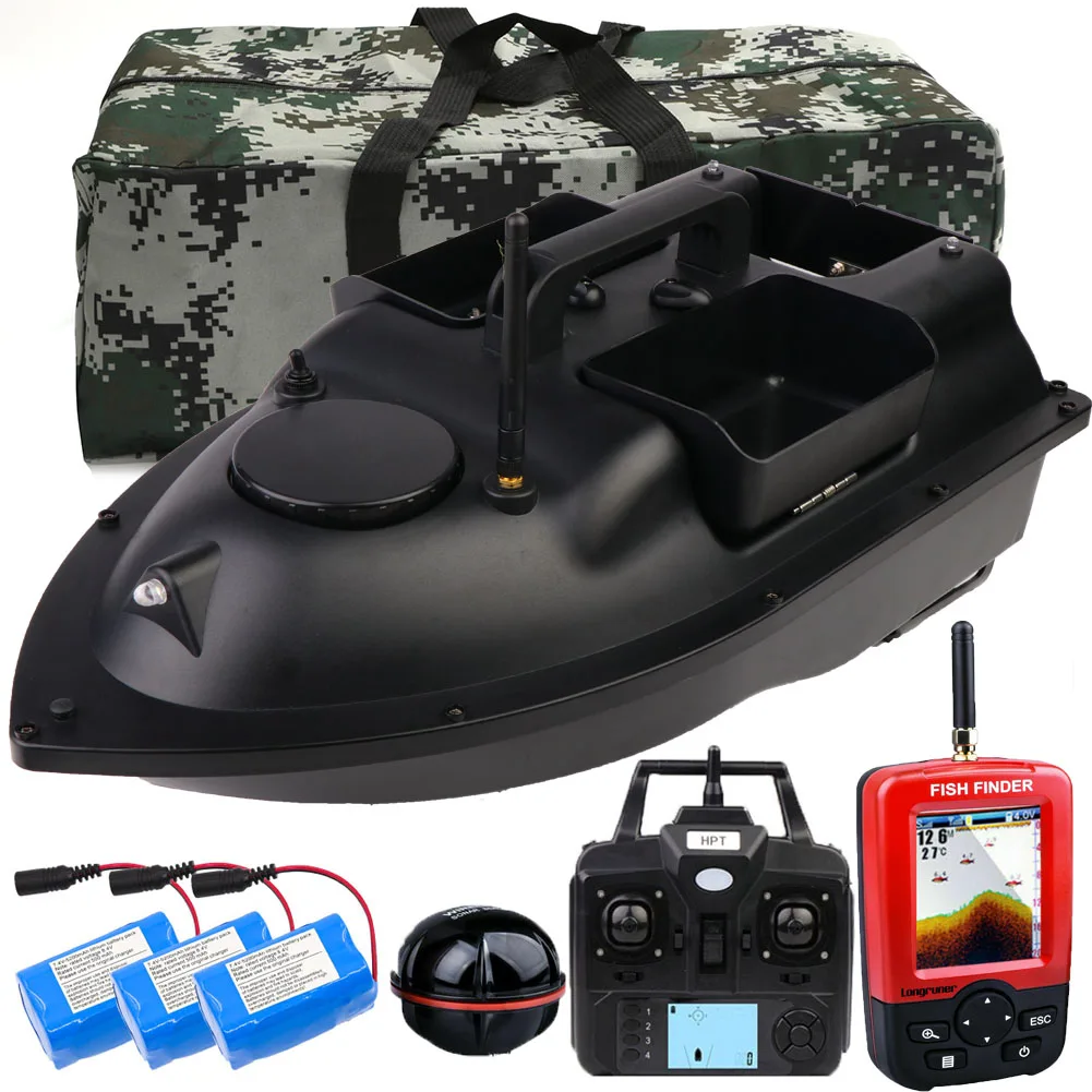 Mixfeer Fishing Bait Boat with 3 Bait Containers Automatic Bait Boat with 400-500M Remote, Size: 10000mAh