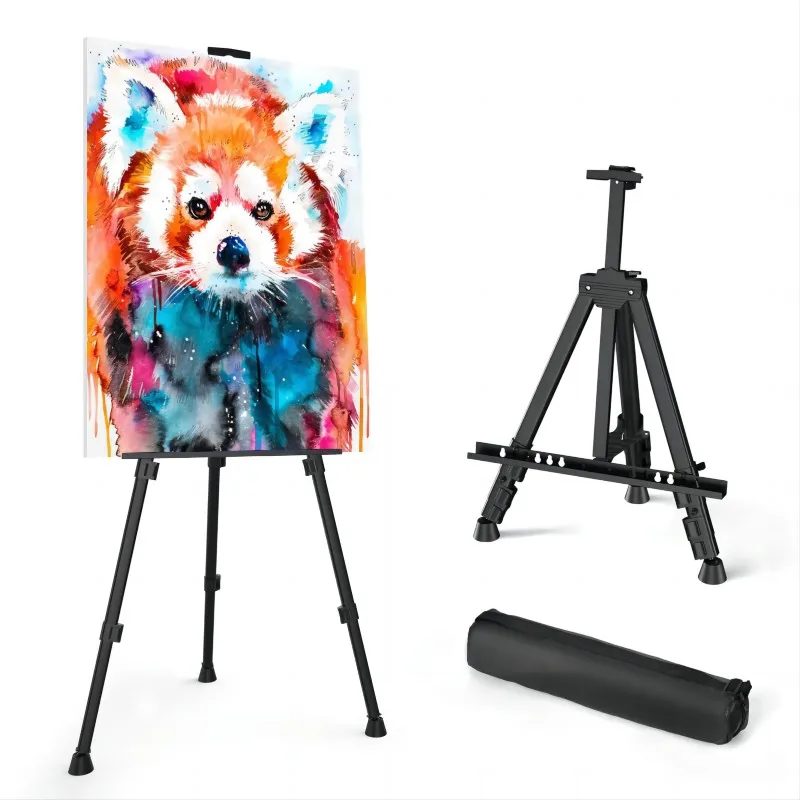 Sketch Easel AngelMark Easy Folding Adjustable Metal Tripod with Bag For Table-Top/Floor Paint