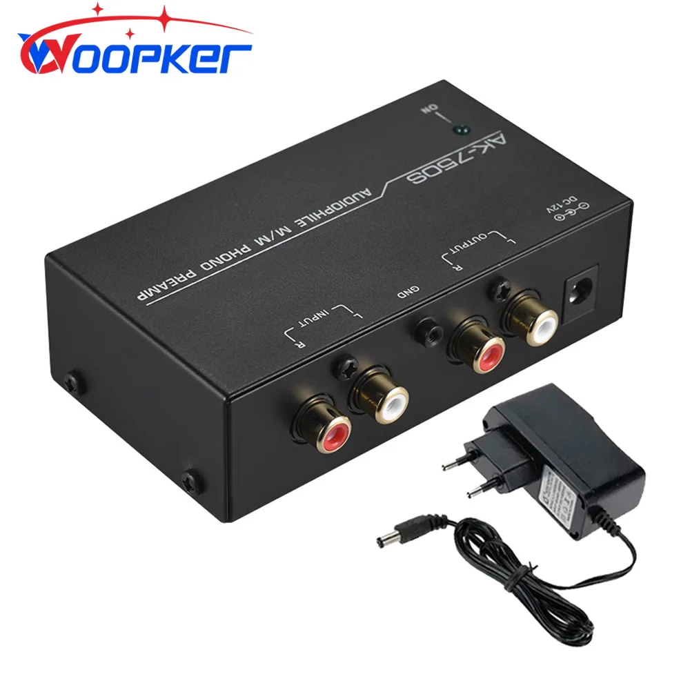 

Woopker AK-750S Phono Turntable Preamp Audio Stereo Phonograph Preamplifier with Power Apdater and Level Control