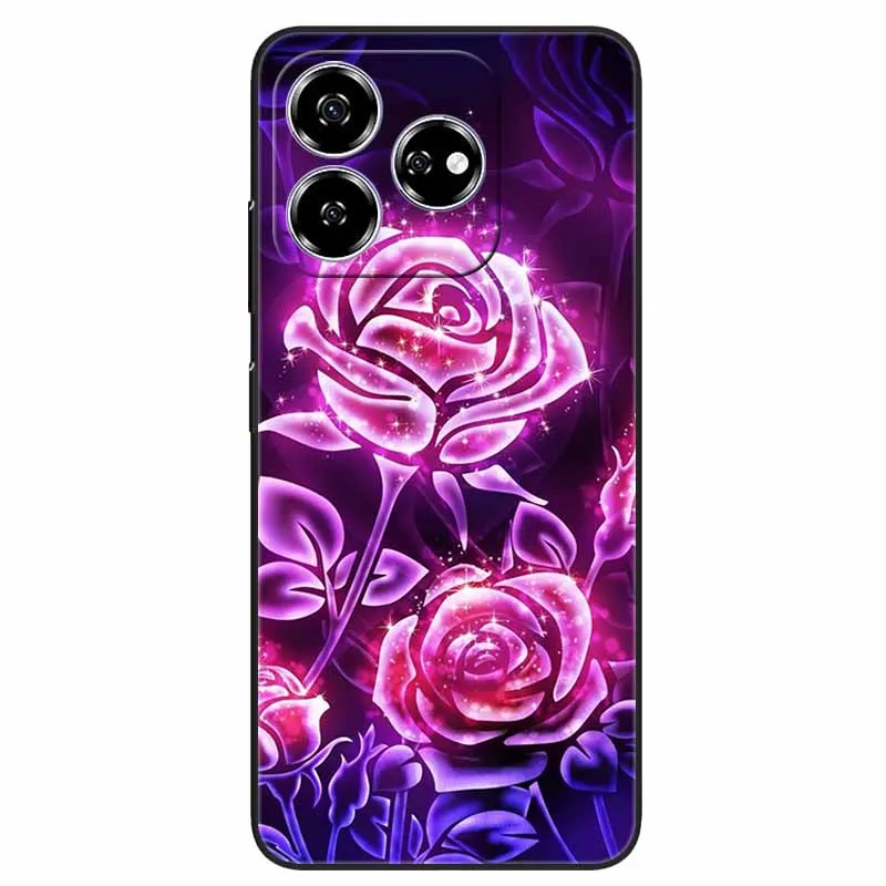 Stylish Black TPU Soft Silicone Phone Cover with Artistic Design