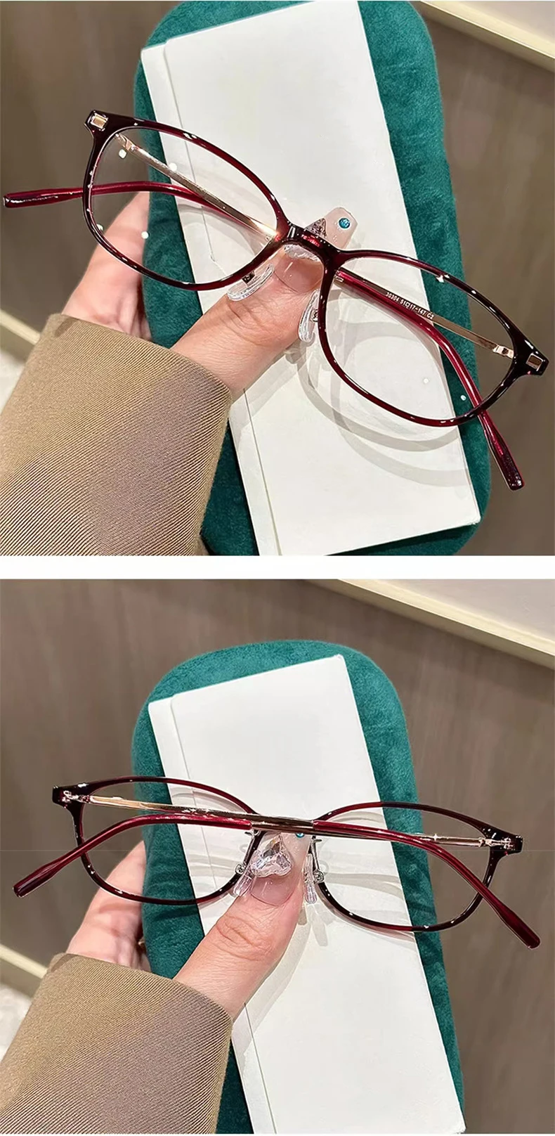 Mode Kleine Rahmen Lesebrille Für frauen High-end Ultra-licht High-definition Ältere Anti-blaues Licht Gläser JH5022 – Detail 13
