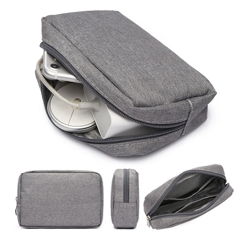 

Travel Digital Accessories Organizer Case for Headphones Charger Mouse Portable Zipper Accessories USB Data Cable Storage Bag