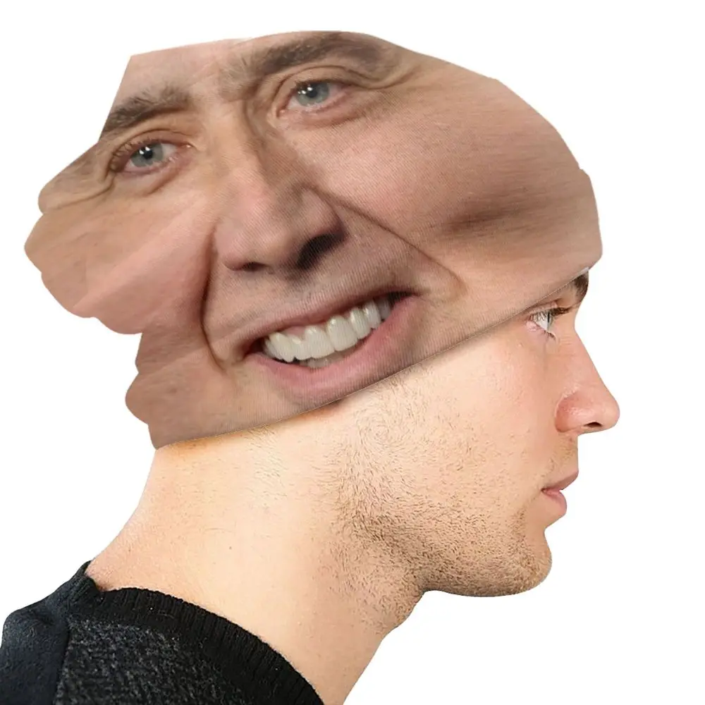 Benutzerdefinierte Nicolas Cage Skullies Beanies Caps Unisex Winter Warme Strickmütze Hip Hop Erwachsene Lustige Meme Motorhaube Hüte Outdoor Ski Cap – Detail 4