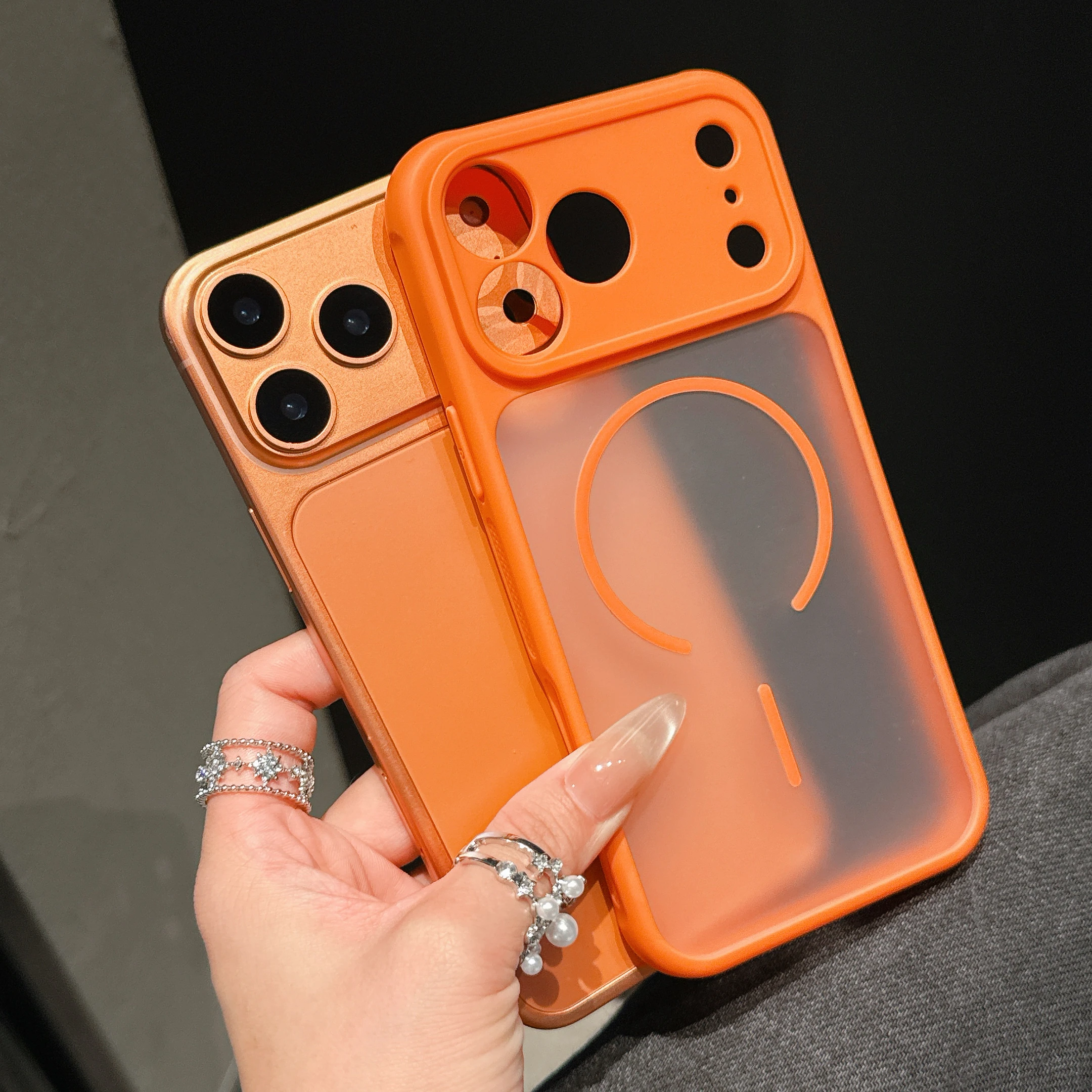 Rugged Armor Shockproof Matte Translucent Phone Case with MagSafe Compatibility