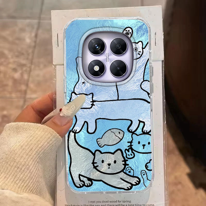 Purple Pink Cartoon Fish Cat Phone Case Cover
