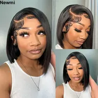 Newmi Bob Wigs Short Bob Wig Lace Front Human Hair Wigs Straight Hair 13x4 Lace Frontal Human Hair Bob Wigs for Women 1