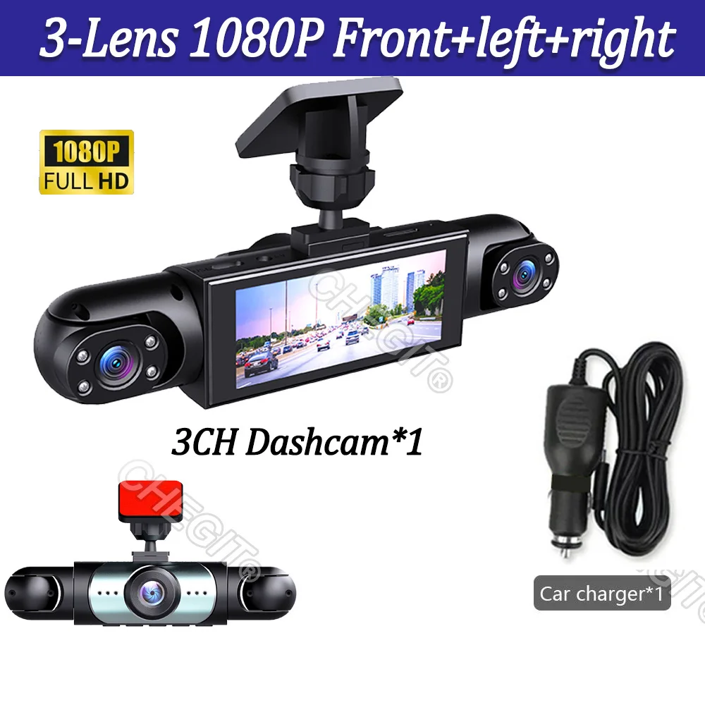 מצלמת רכב 4Lens DVR 360 מעלות מקליט וידאו 1080P Dash Cam 3/4Channel מצלמת ראות אחורית אופציונלית קדמית ימנית שמאלית אביזר לרכב