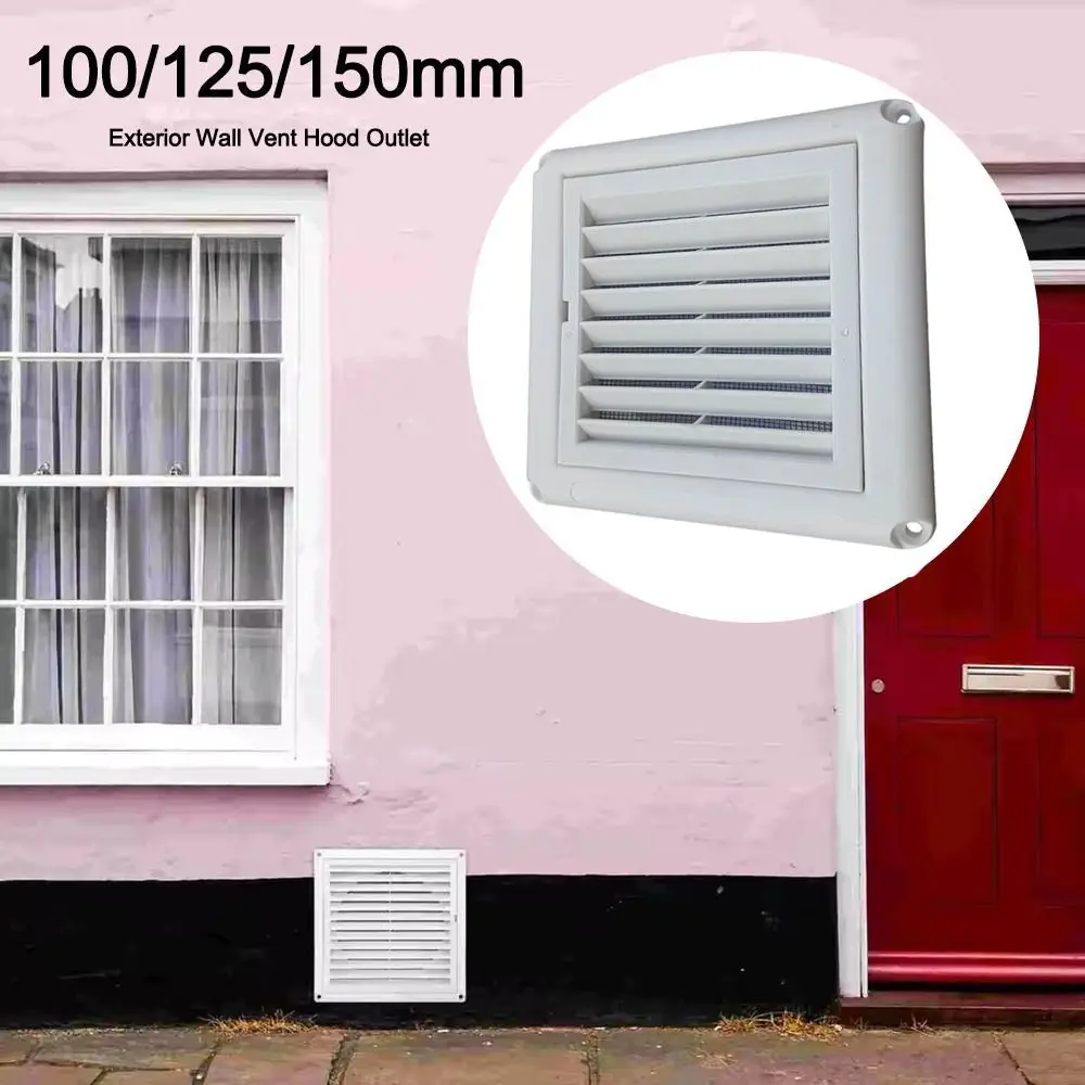 With Flaps Air Vent Grille Ventilation Cover With Insect Screen 150*150mm/200*200mm Air Outlet Ventilation Cover PP