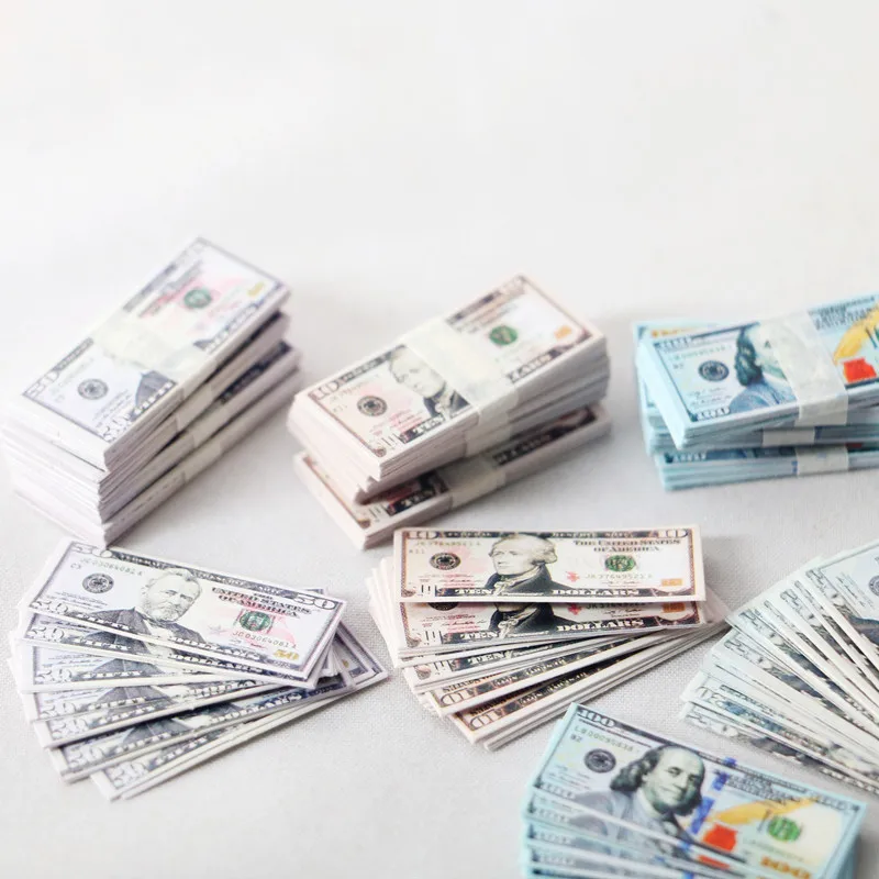 10 Bundle Mini Dollars Korean Won Banknotes Model Miniature Cash Items For  Barbie House 1/6 Dollhouse Ob11 Doll Accessories Toy - Realistic Reborn  Dolls for Sale