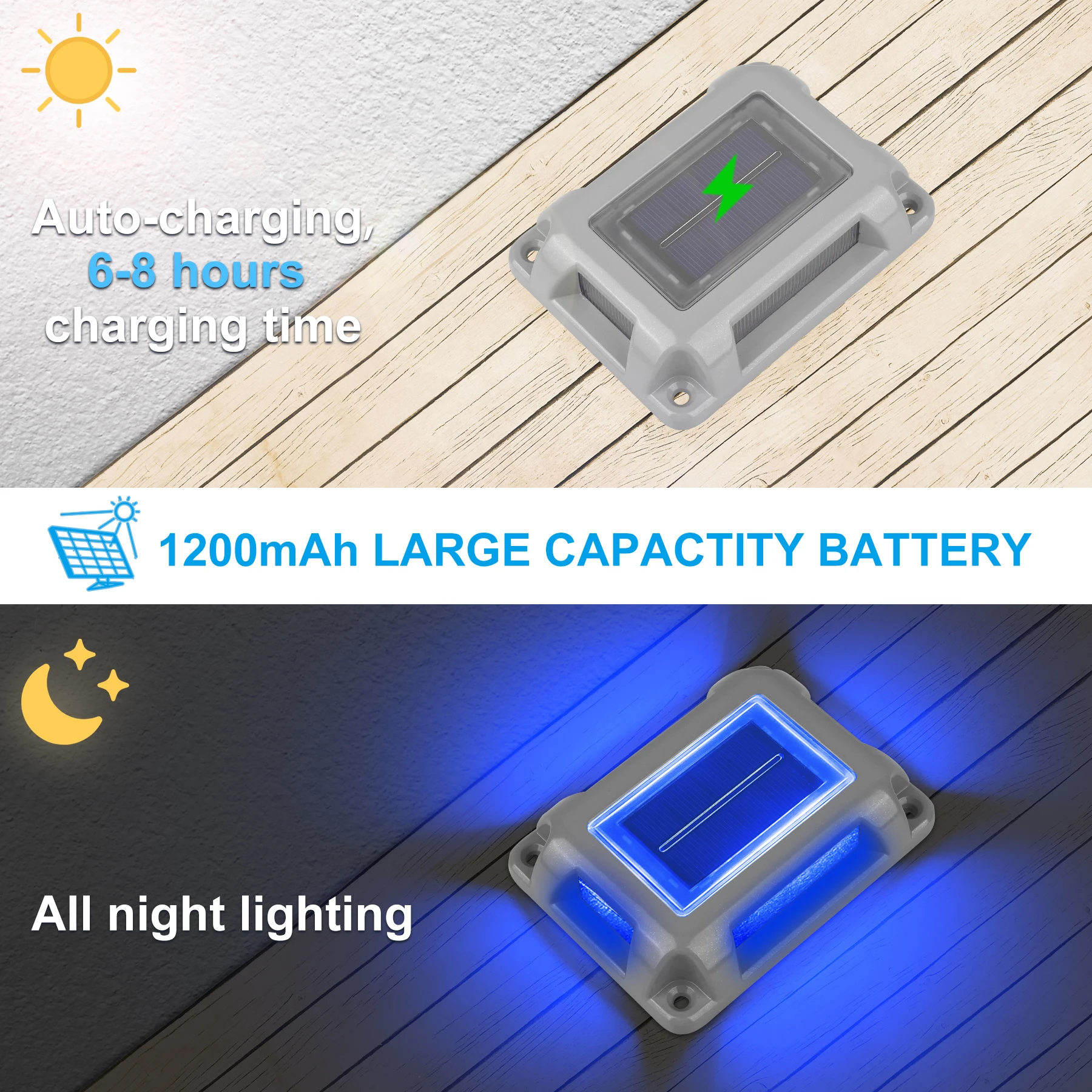 8PC Blue Light Solar Light Outdoor Solar Street Light Lawn Lamp Garden Decor Buried Stair Lamp Underground Decking Lampy Solarne