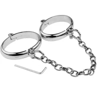 Edelstahl Handgelenk Fußfesseln Cosplay Erwachsene Spiele Paare Sex Spielzeug Vorhängeschloss Bondage Zurückhaltung Set Handschellen Sex Bondage Anzug 2