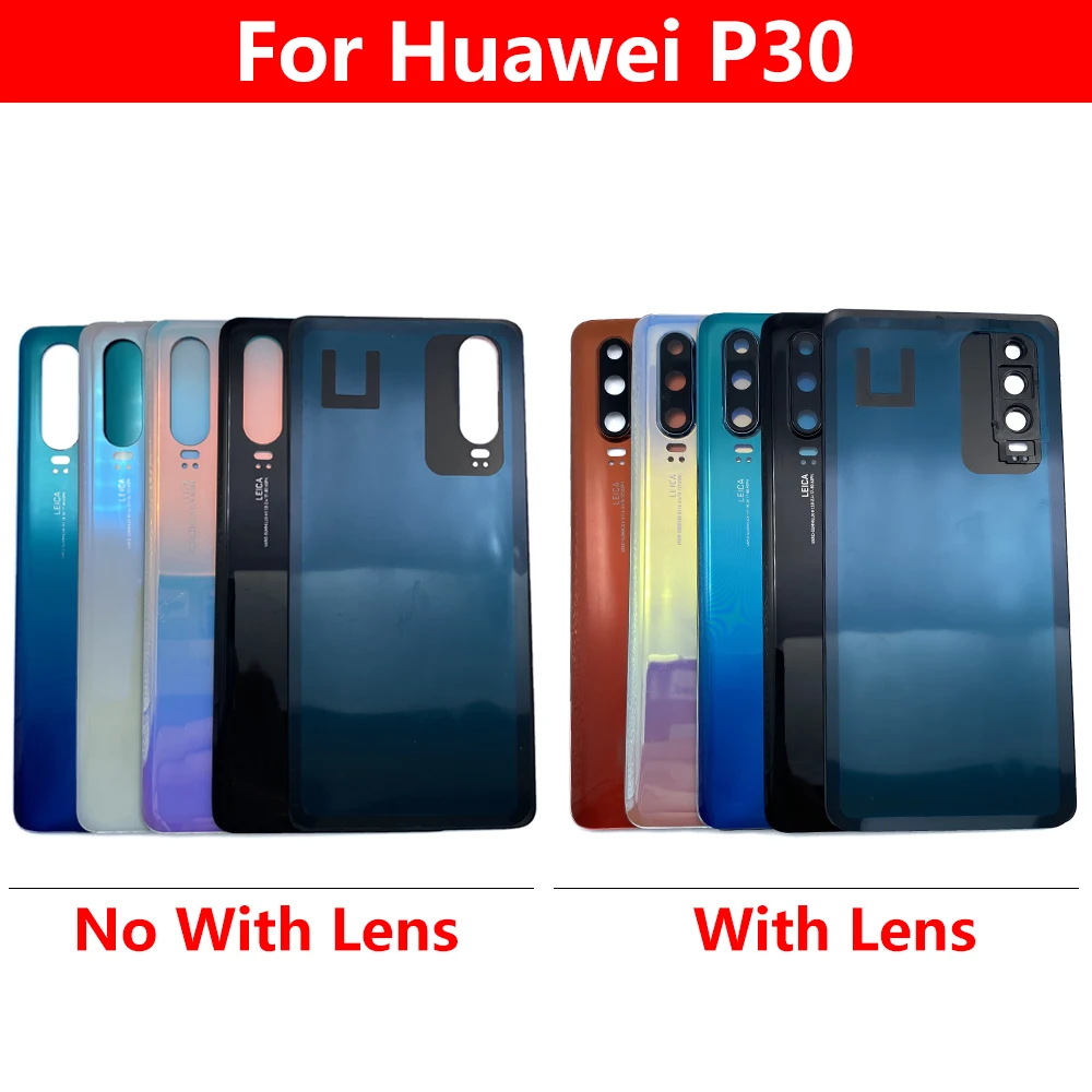 

10 Pcs Battery Back Cover Rear Door 3D Glass Panel For Huawei P30 With Camera Lens