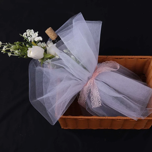 Rouleaux de Tulle blanc 1.6x18M, pour décoration de mariage, fête d'anniversaire, jupe de Table Tutu, bobine de tissu en Tulle, ruban d'emballage, artisanat de bricolage 2