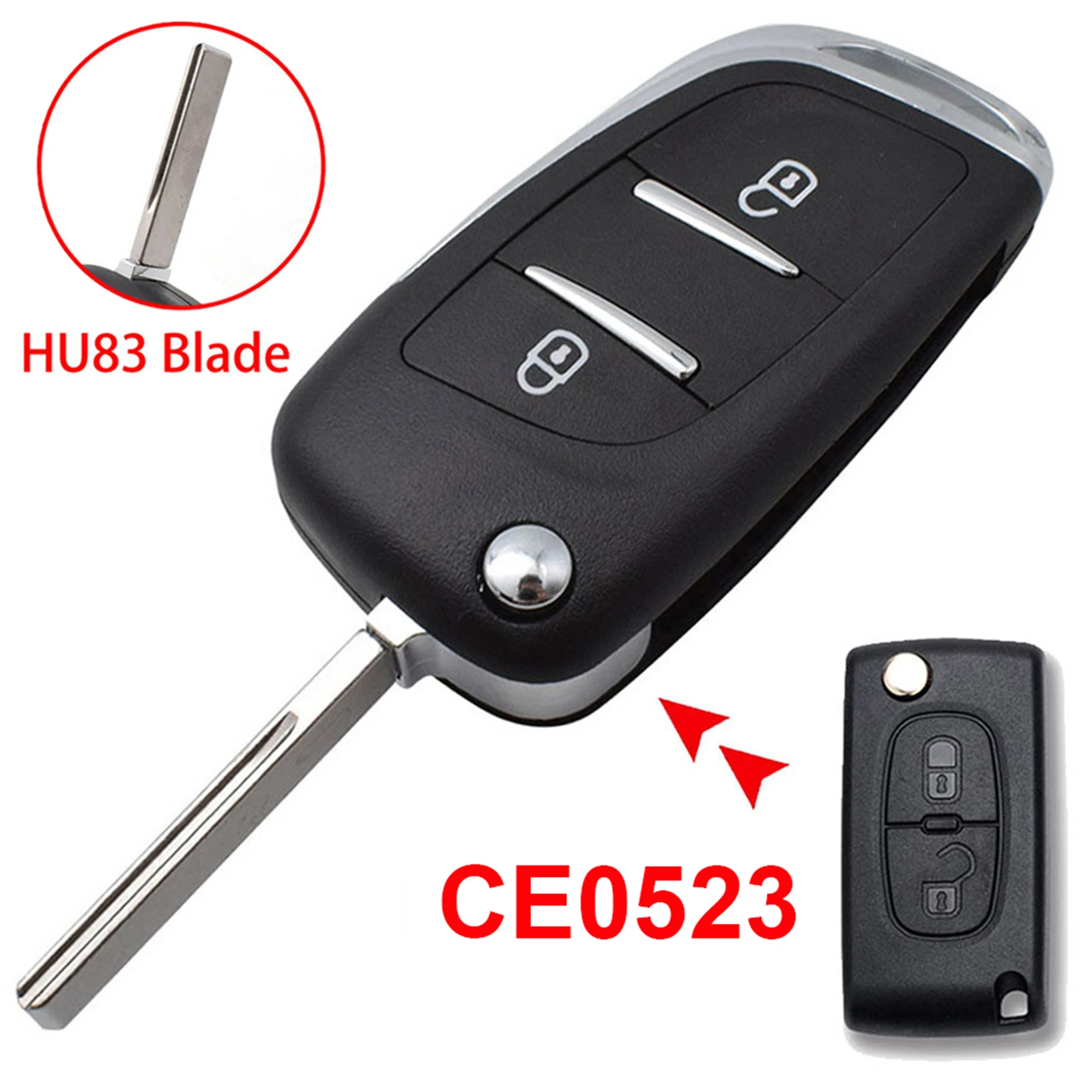 2 3 Button Car Remote Flip Key Case Shell For Citroen CCrosser C2 C3 C4 Aircross Dispatch C8 Peugeot 207 307 308 407 3008 807