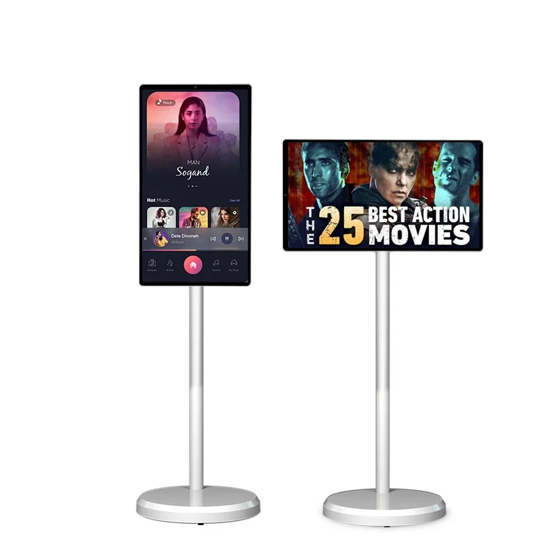 Factory Supply 21.5 Inch Battery Power Kitchen Display Android 12 Portable Tv Full Hd Touch Screen Smart Tv For Live Room