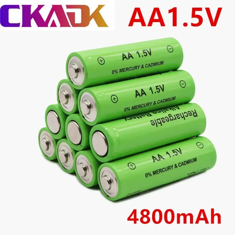 

1-20pcs 1.5V AA battery 4800mAh Rechargeable battery NI-MH 1.5 V AA battery for Clocks mice computers toys so on+free shipping