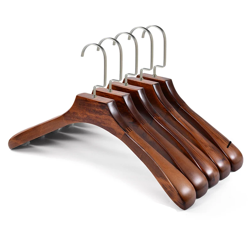 5 PCS Wooden Extra-Wide Shoulder Suit Hangers Coat Hangers