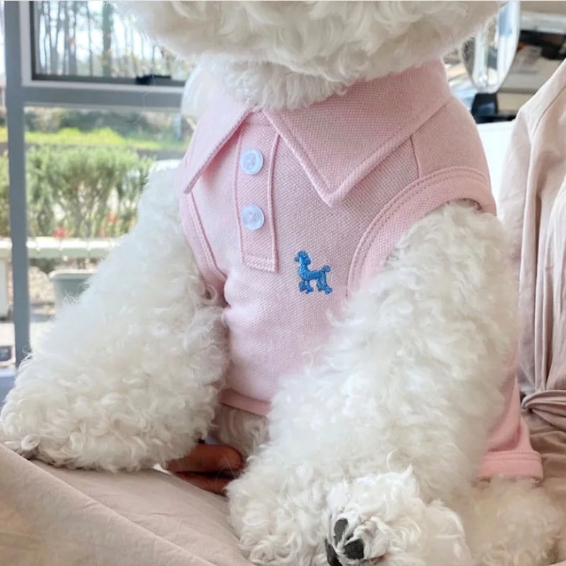 Cute Solid Polo Shirt for Small Dogs 4