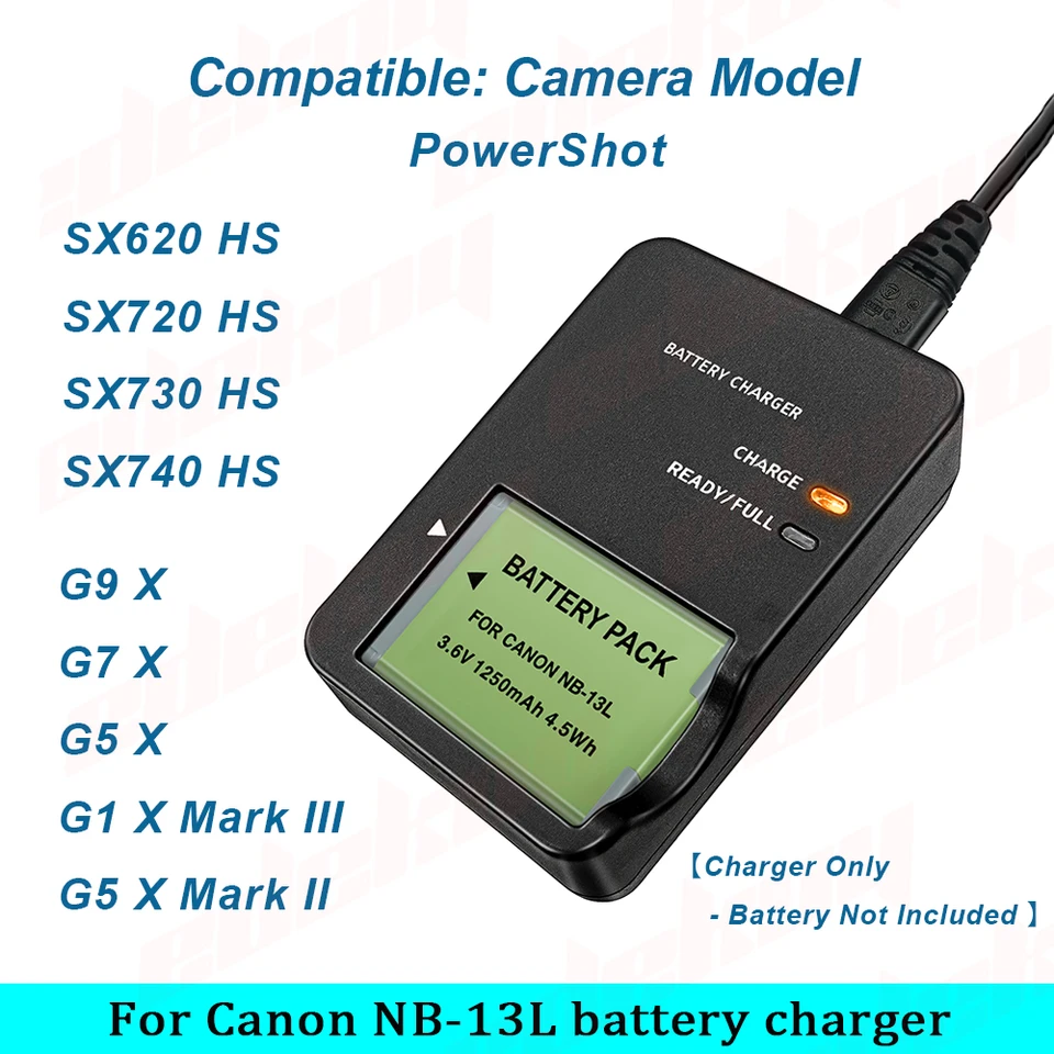 CELLONIC Caricabatterie Veloce CB-2LHE Per Canon PowerShot G7 X Mark II, SX740 HS, NB-13L - Con Display LCD - 3
