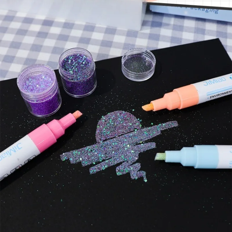 마카롱 컬러 디스펜싱 펜, 대용량, 세척 가능, 빠른 건조 접착제, 어린이 수제 스티커, 강력한 접착 접착제 스틱