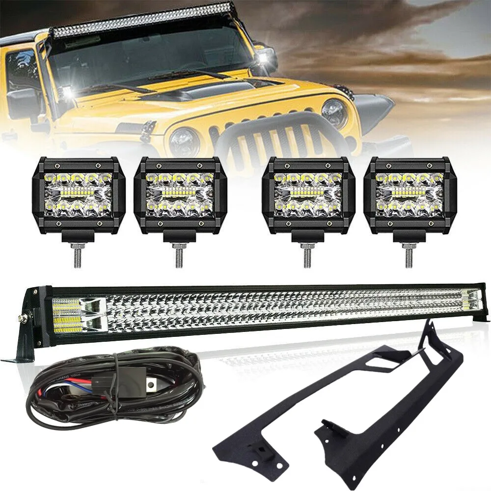 2007-2017ジェラングラー,ルーフ,52インチ,tir-row 700W用のLEDライト 