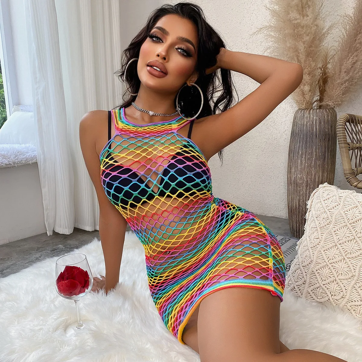 Rainbow Sexy Lingerie Bodysuit Underwear Women Bodystockings Fishnet Crotchless Mesh Tights Erotic Babydoll women underwear sexy lingerie