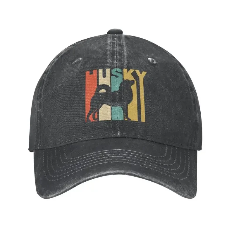 

Custom Cotton Vintage Husky Baseball Cap Men Women Adjustable Siberian Dog Lover Gift Dad Hat Streetwear