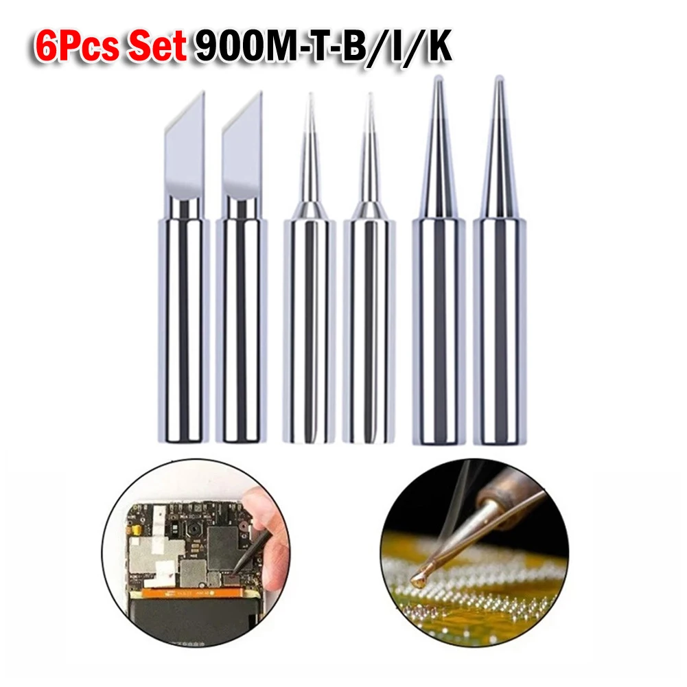 

Solder Tips Oldering Iron Tip Welding Equipment Accessories 6Pcs Soldering Iron Tips For 936 Soldering Station