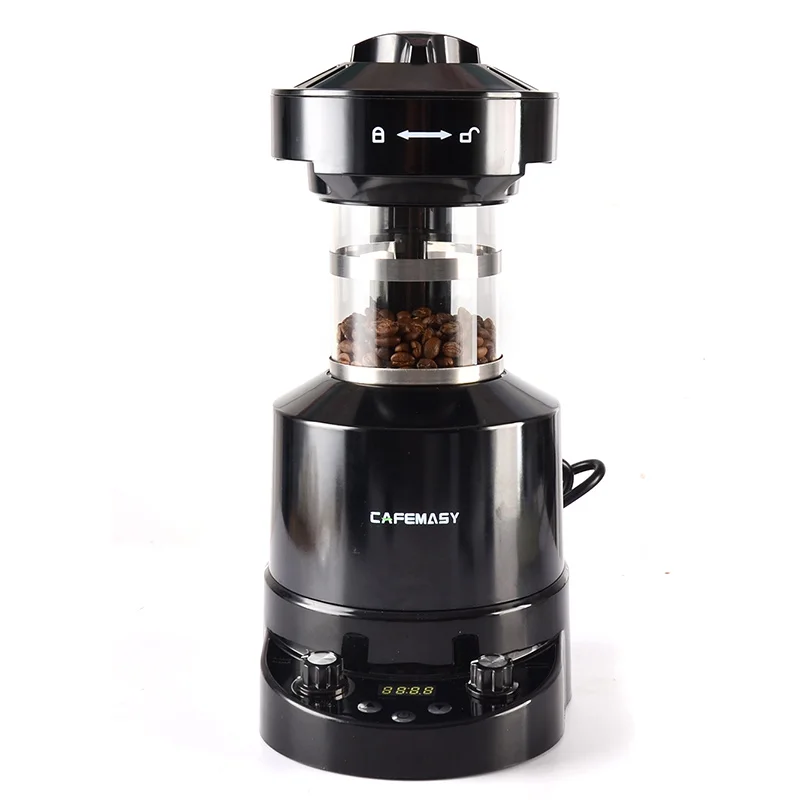 Black Electric Air Coffee Bean Roaster Machine Automatic Timing Fan Speed Adjustment Temperature regulation 220-240V