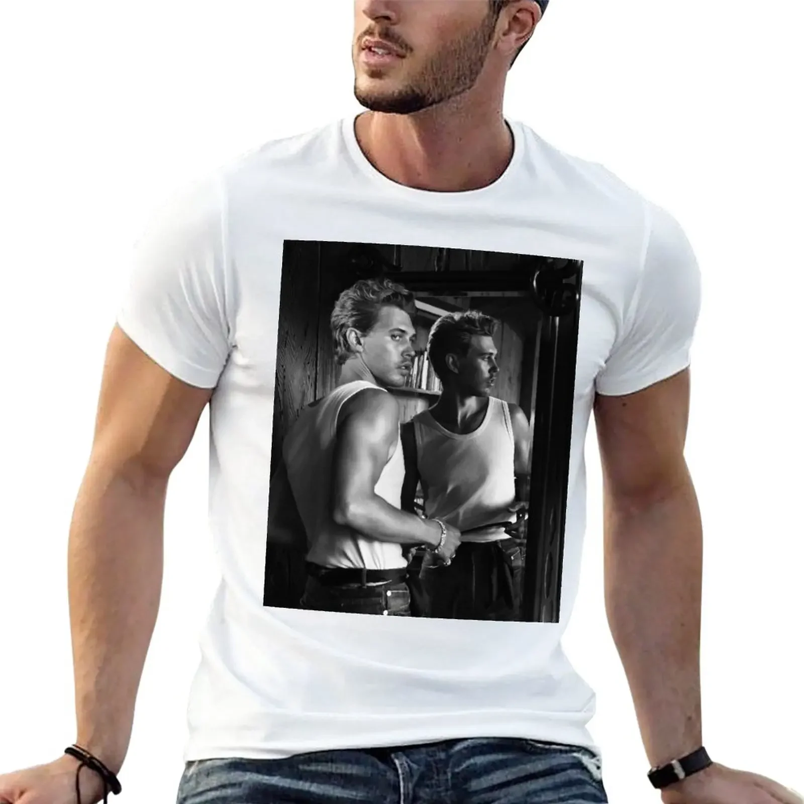 

austin butler in the mirror T-Shirt customizeds new edition t shirt for men
