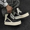 Women Men Platform Sneakers,Round Designer Original High Top Women Shoes,Ankle Boot Leather Chunky Thick Sole Flat Zip Shoes 6