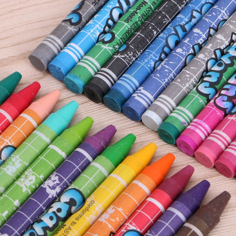 Wax Crayon Stick 1 Set Kid Painting Safety Student Drawing Sketching Art Tool Colorful Kids Paint Stik Pen 12 Colors Colored Crayons Children Painting Supplies