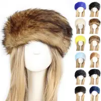 Winter Women Hat Solid Color Faux Fur Hat Thickened Turban Wide Hat For Skiing 1