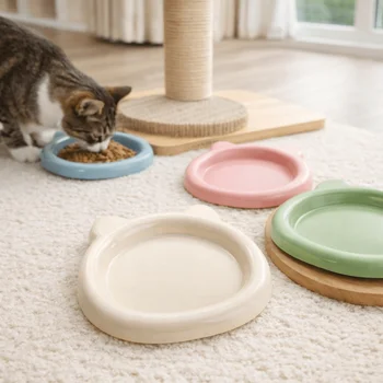 Set da 2 pezzi: Ciotole poco profonde per cibo per gatti, ciotole anti-fatica per animali domestici, piatti per cibo per gatti a profilo basso con bordo largo, graziose ciotole per acqua per gattini