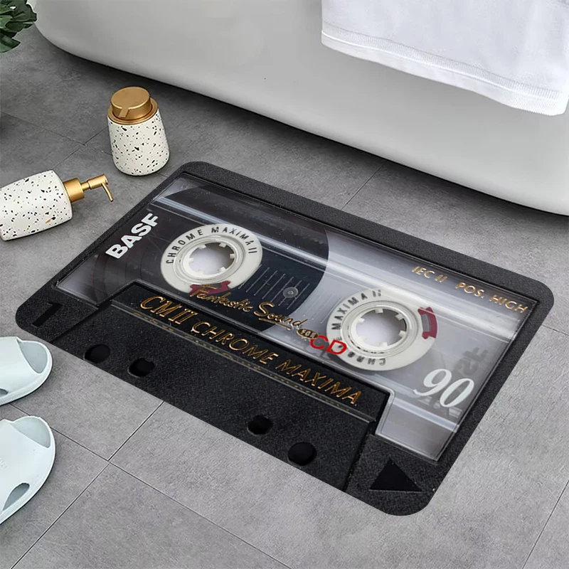 

Retro Cassette Music Tape Mat Prayer Rug Carpet Home Living Room Doormats Kitchen Decoration Anti Slip Hallway Entrance Doormat