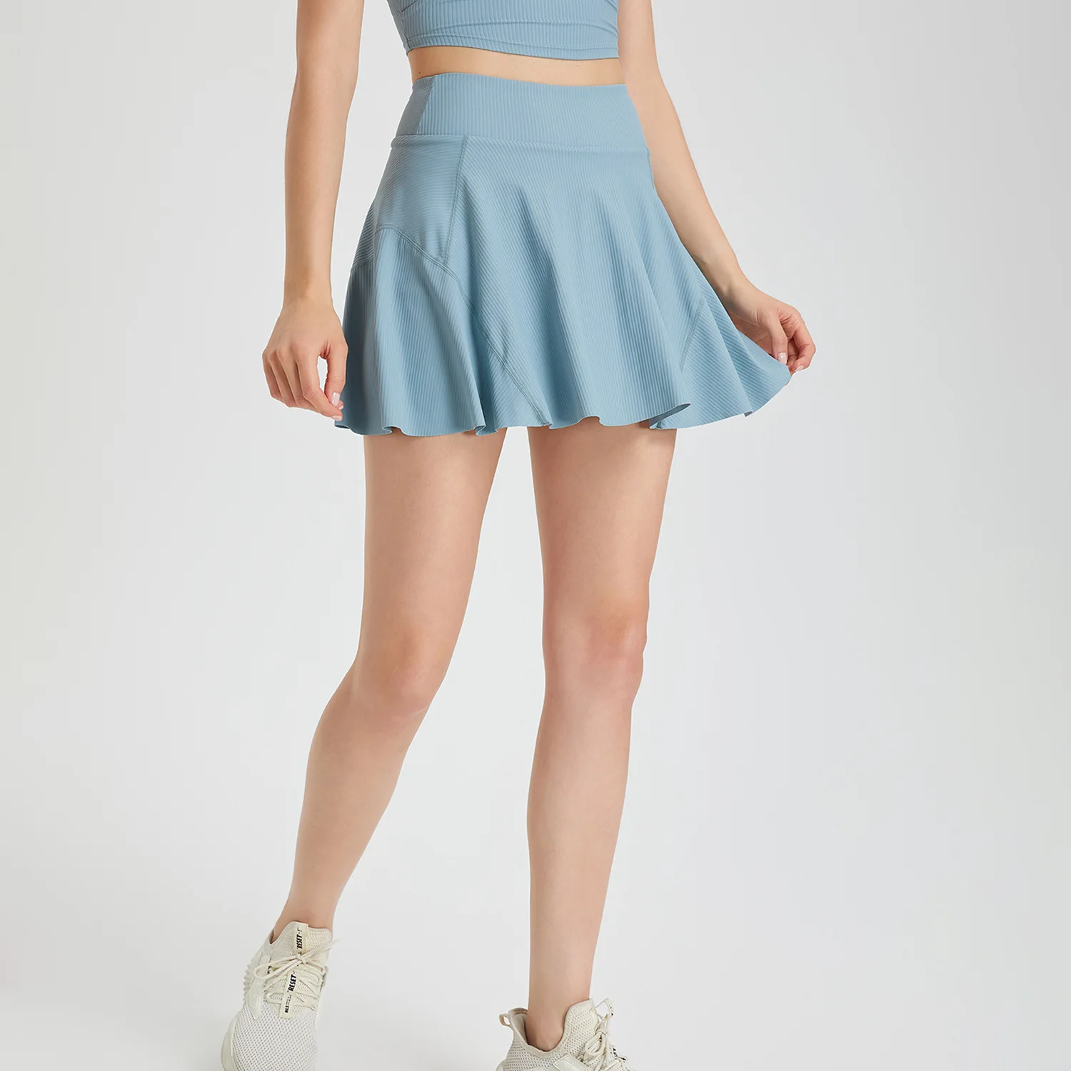Damen Wickelshorts Mit Knoten - Hohe Taille Mini Skorts Für Sommer