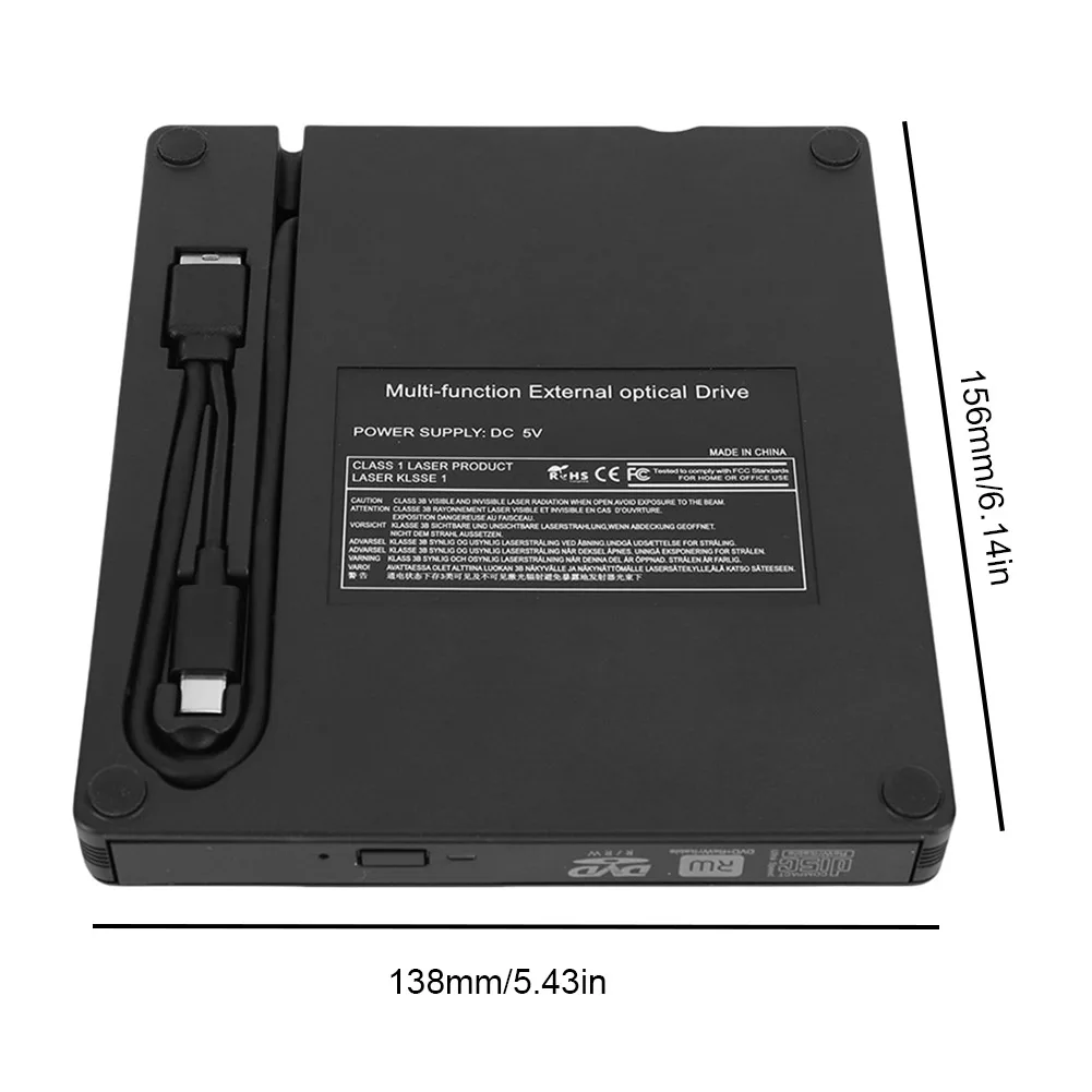 USB 3.0 C 타입 슬림 외장 CD DVD 드라이브, TF/SDCard 리더, DVD/CD ROM 리라이터, 버너 DVD RW CD 라이터 드라이브, 버너 리더
