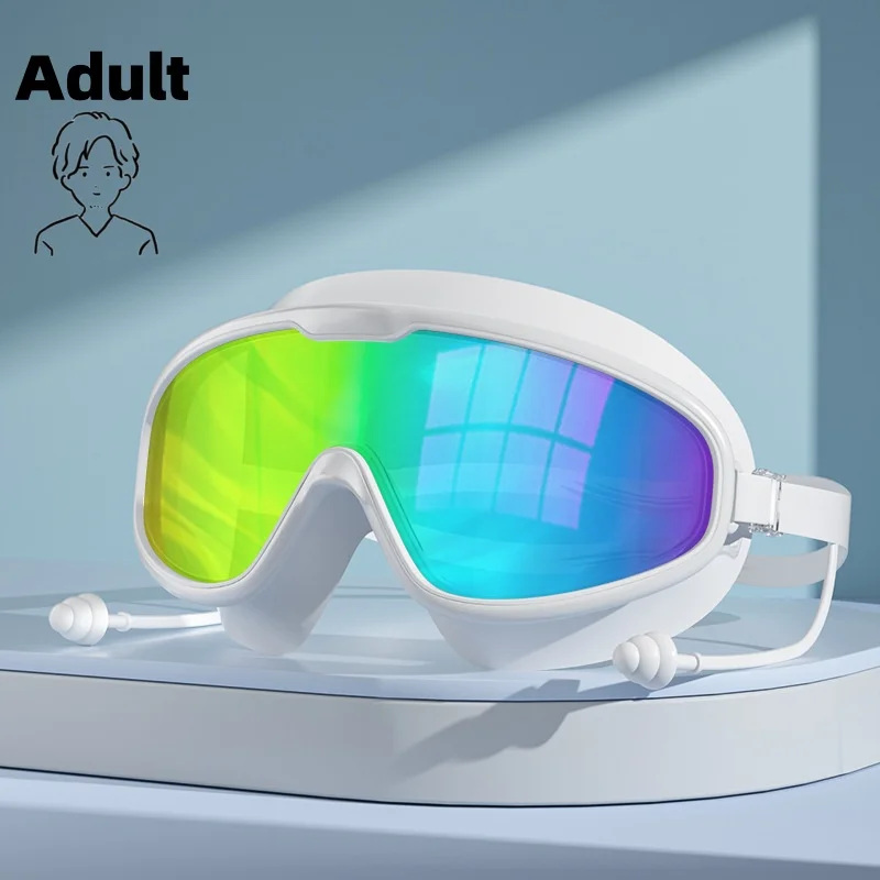 Swimming Goggles HD Waterproof Anti Fog Large Frame for Adult Child Diving Swimming